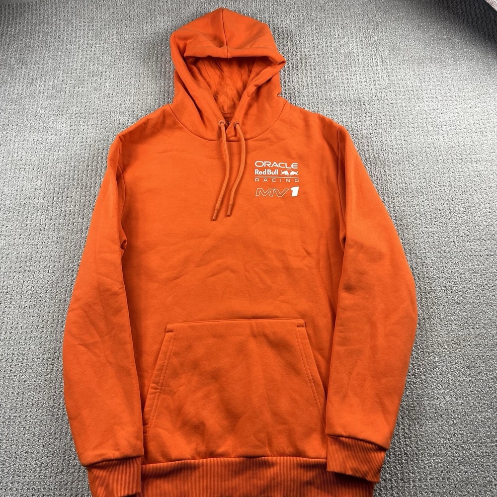 Oracle Red Bull Racing Max Verstappen MV1 Pullover Hoodie Orange Mens Medium